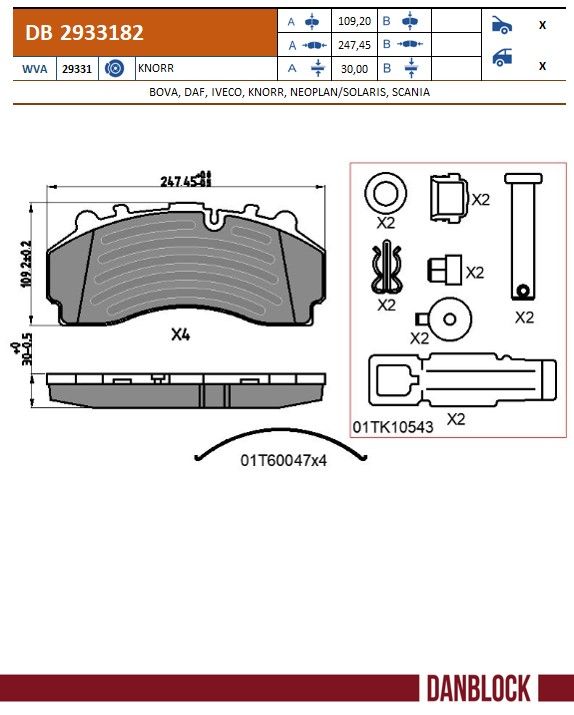 Set placute frana,frana disc DB 2933182 DANBLOCK